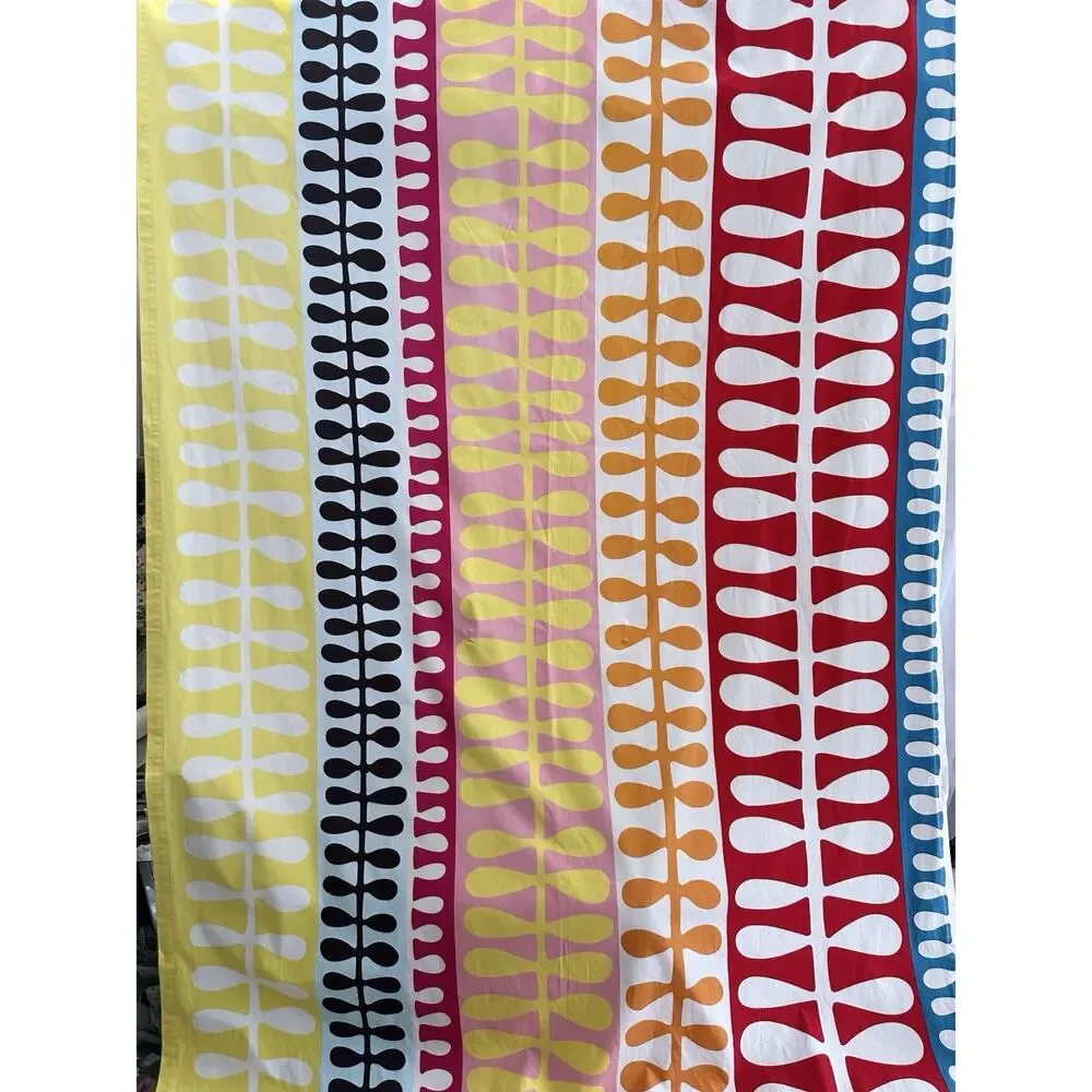 2 IKEA HEDDA Curtain Drape MultiColor MCM Modern Leaves MOD Modern RARE 93 X 56